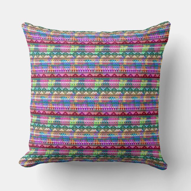 Native American Pattern Throw Pillow (Front)