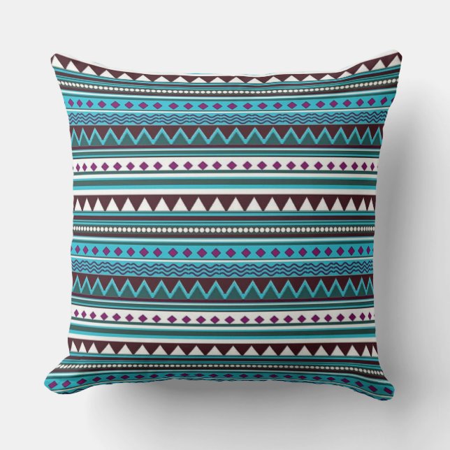 Native American Pattern Throw Pillow/Aztec Pillow (Front)