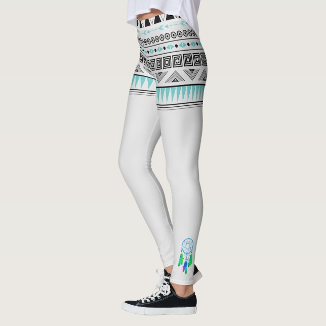 Native American Pattern with Dreamcatchers Leggings (Left)
