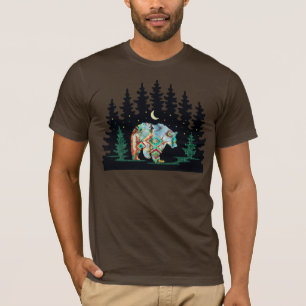 Native American Patterned Bear in Woodlands T-Shirt