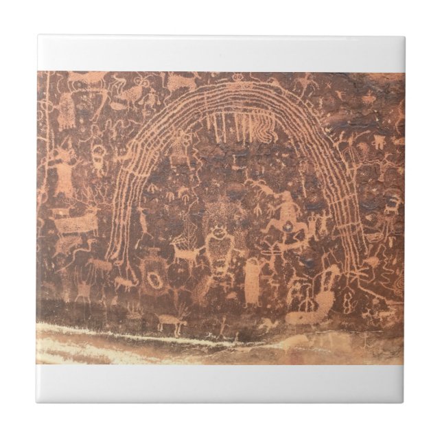 Native American Petroglyphs Rochester Panel Tile (Front)