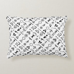 Native American Picture Symbols Accent Pillow