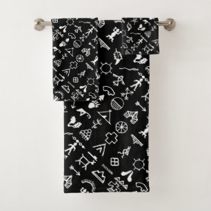 Native American Picture Symbols Bath Towel Set