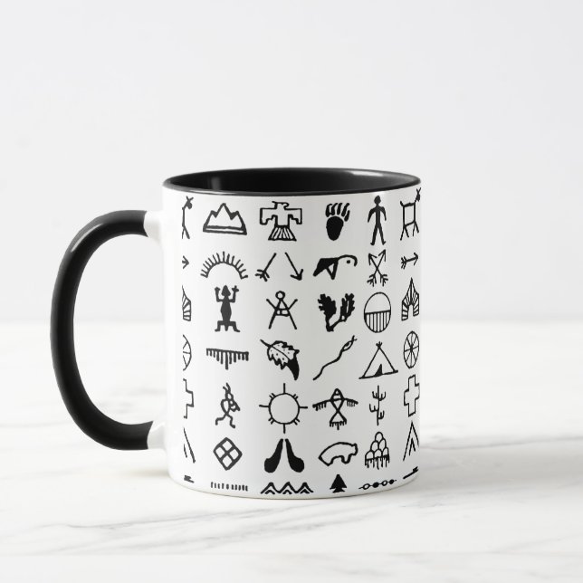 Native American Picture Symbols Coffee Mug (Left)