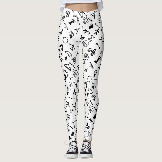 Native American Picture Symbols Leggings (Front)