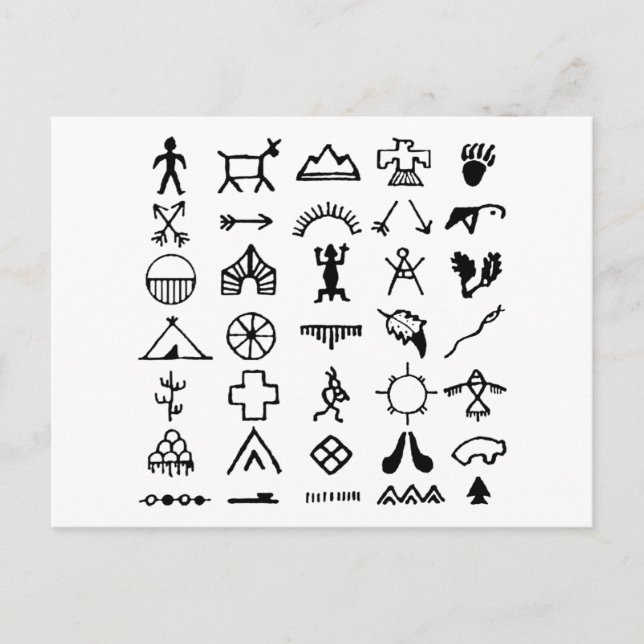 Native American Picture Symbols Postcard (Front)