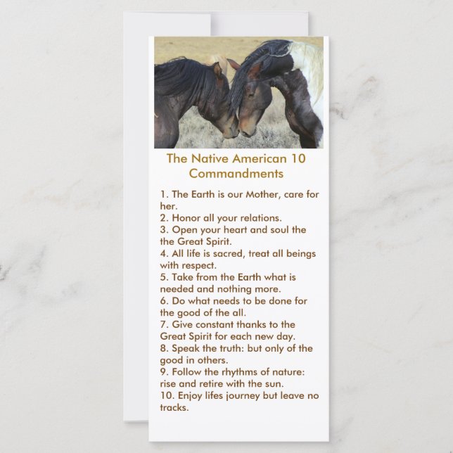 Native American Poem with Wild Mustangs (Front)