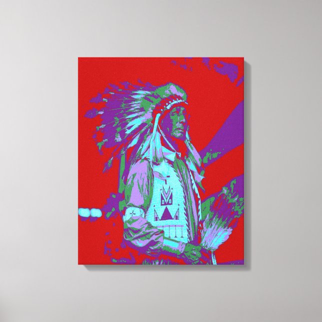 Native American Pop Art Canvas Print (Front)