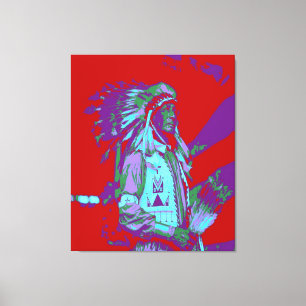 Native American Pop Art Canvas Print