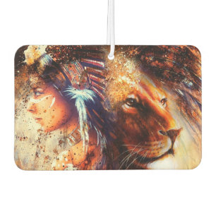 Native American Princess and Lion Air Freshener