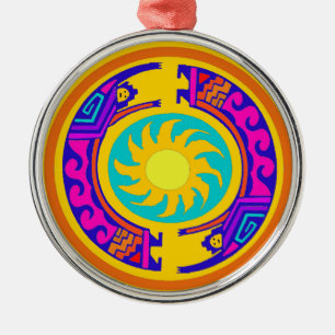 Native American Rainbow Spirits Metal Ornament