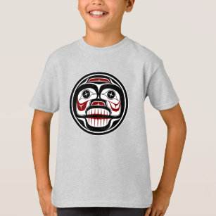 Native American Red Black Art Weeping Skull T-Shirt