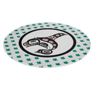 Native American Red Black Haida Art Orca Whale Cutting Board