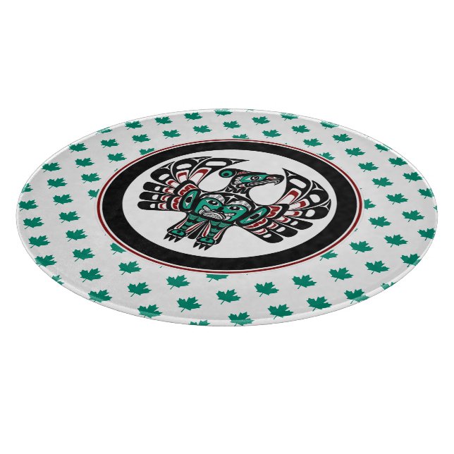 Native American Red Black Haida Art Thunderbird Cutting Board (Corner)