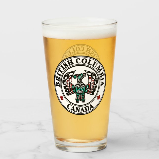 Native American Red Black Haida Art Thunderbird Glass (Front Filled)