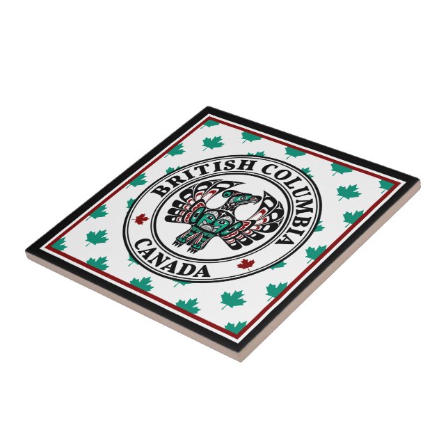 Native American Red Black Haida Art Thunderbird Tile (Side)