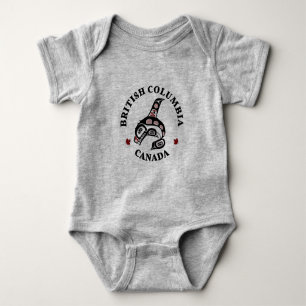 Native American Red Black Haida Orca Killer Whale Baby Bodysuit