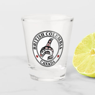 Native American Red Black Haida Orca Killer Whale Shot Glass