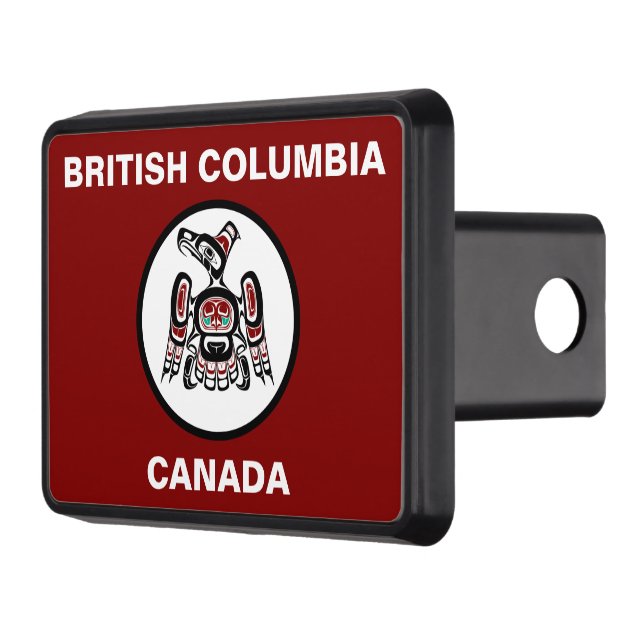 Native American Red Black Kaigani Thunderbird Trailer Hitch Cover (Left)