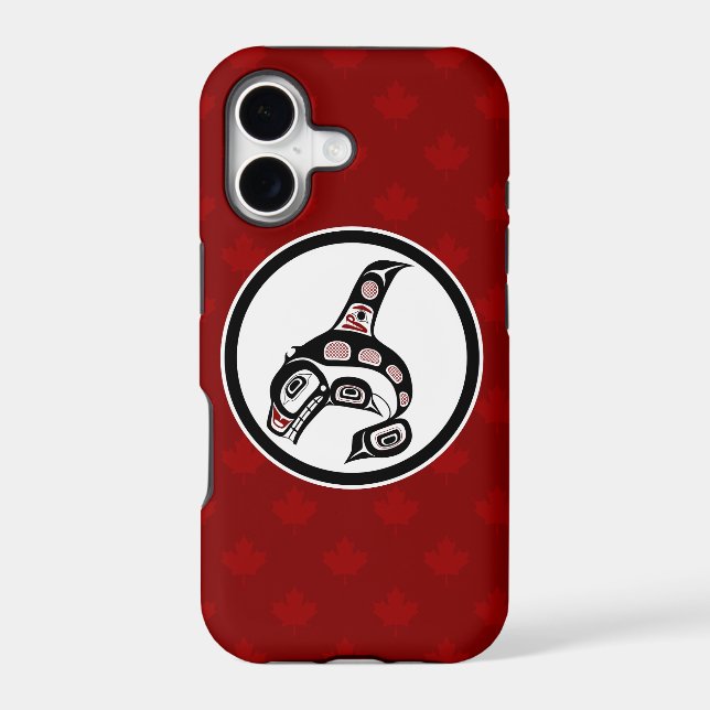 Native American Red Black Vector Art Killer Whale (Back)