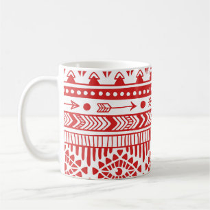 Native American: Red Ink Doodle. Coffee Mug