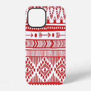 Native American: Red Ink Doodle. iPhone 12 Case
