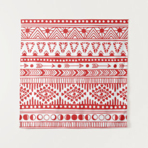 Native American: Red Ink Doodle. Tapestry