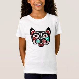 Native American Red White Black Haida Kitty T-Shirt
