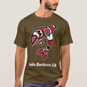 Native American Santa Barbara CA Tribal Orca Kille T-Shirt