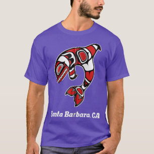 Native American Santa Barbara CA Tribal Orca Kille T-Shirt