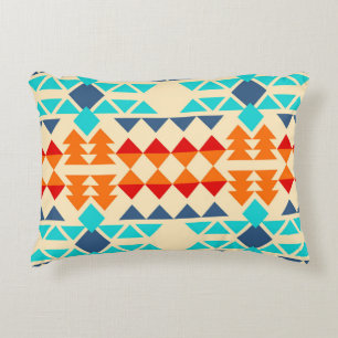 Native american seamless pattern of rhombus and tr accent pillow