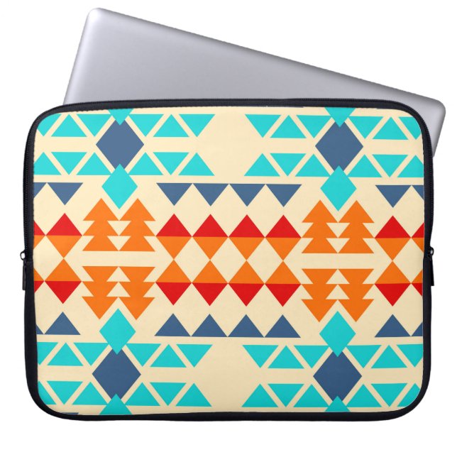 Native american seamless pattern of rhombus and tr laptop sleeve (Front)