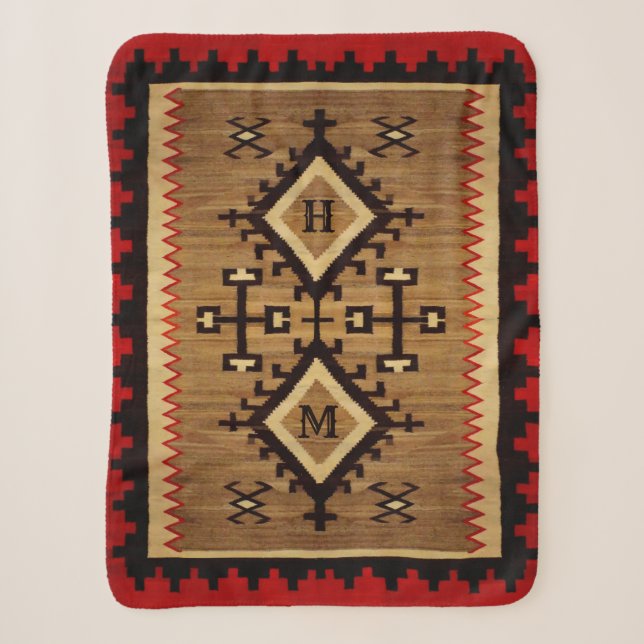 Native American Sherpa Blanket w/out your initials (Front)