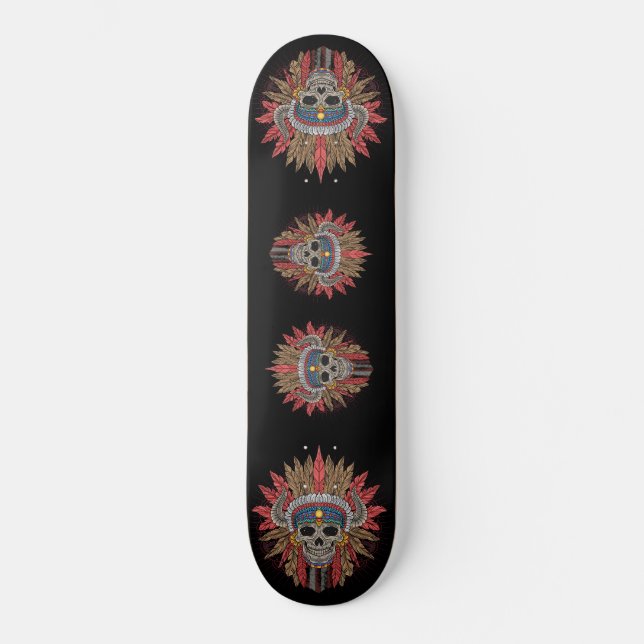 Native American Skeleton Chief Skateboard (Front)