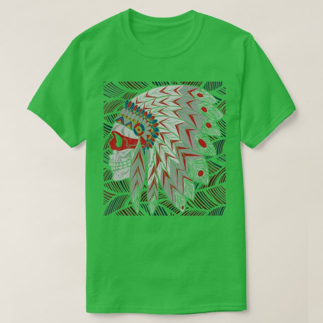 Native American Skull 6  T-Shirt (Design Front)
