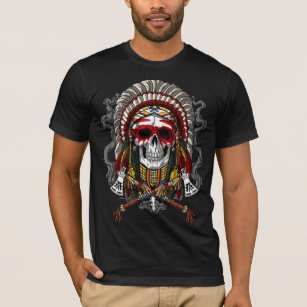 indian chief skull shirt