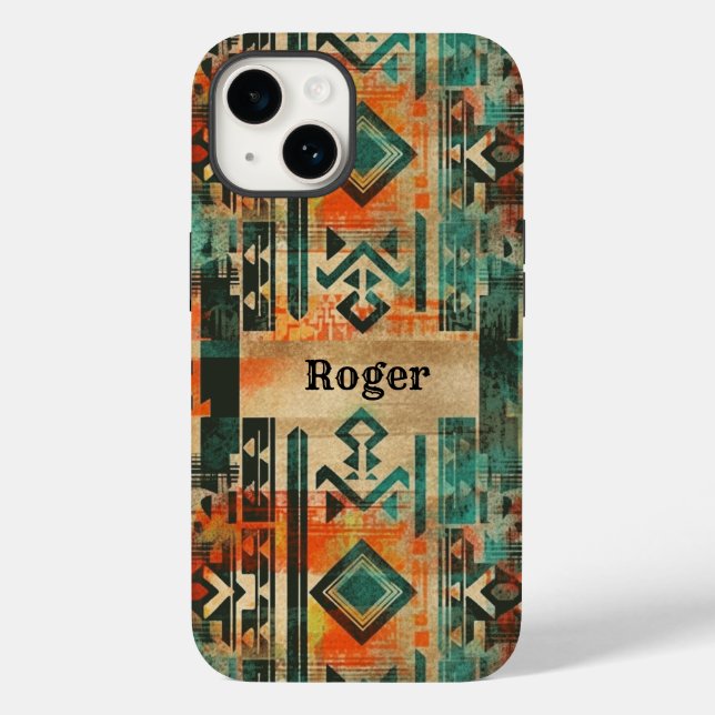 Native American Southwest Aztec Personalized Case-Mate iPhone Case (Back)