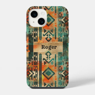 Native American Southwest Aztec Personalized iPhone 14 Case