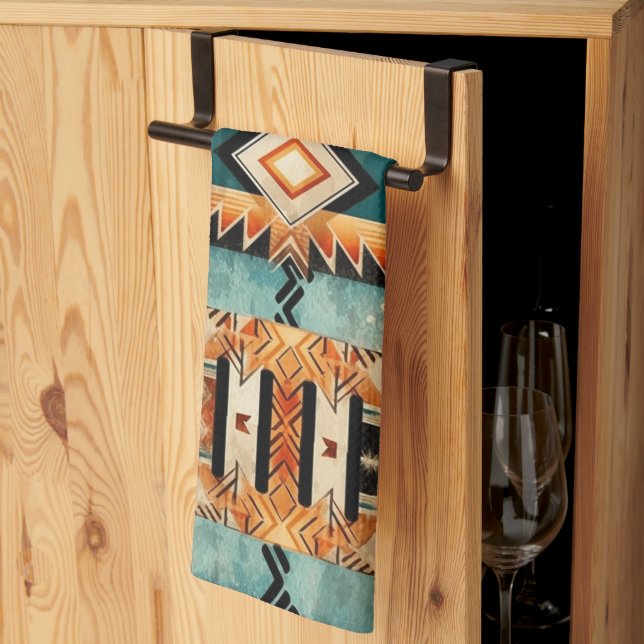 Native American Southwest Design Personalized Kitchen Towel (Thirds Fold)