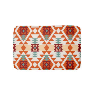 Native American Style Geometric Seamless Bath Mat