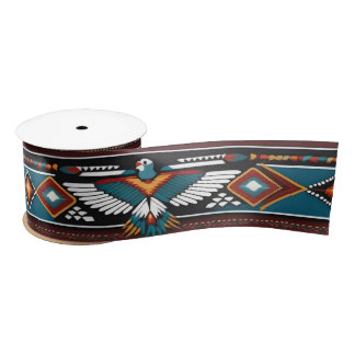 Native American Style Thunderbird Tribal Ribbon Satin Ribbon