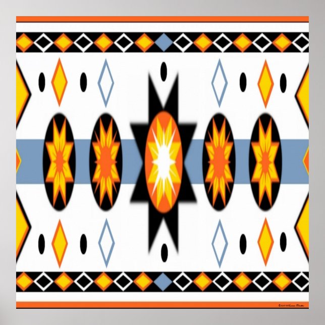 Native American Sun Pattern Poster (Front)