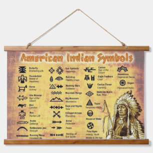 Native American Symbols Wall Hanging Tapestry