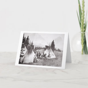 Native American Teepee Camp, Montana, c.1900 (b/w Card