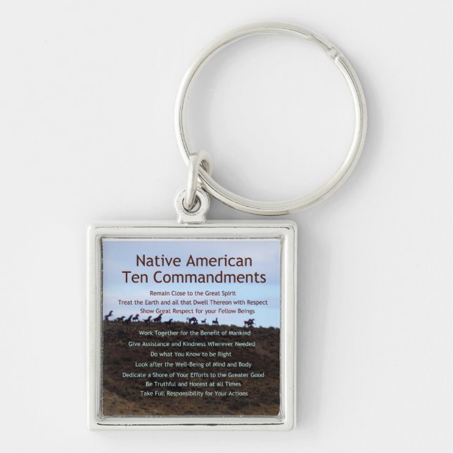 Native American Ten Commandments Keychain (Front)