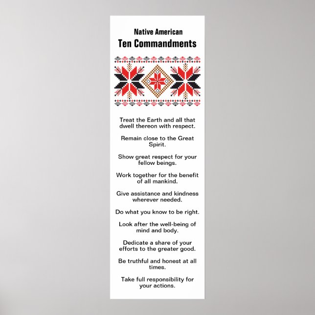 Native American Ten Commandments Poster (Front)