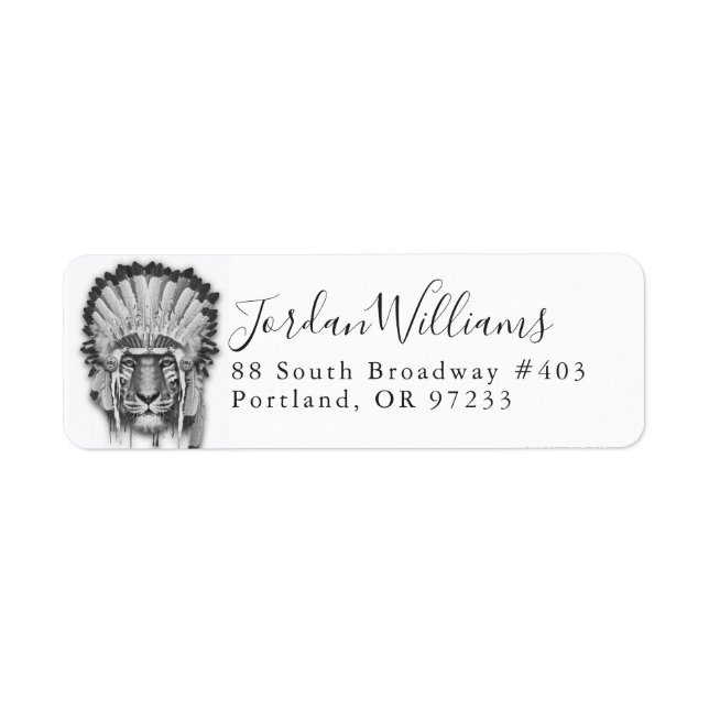 Native American Tiger Chief | Add Your Name (Front)
