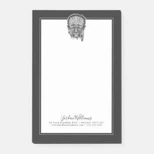 Native American Tiger Chief Add Your Name Post-it Notes