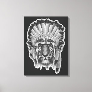 Native American Tiger Chief Canvas Print