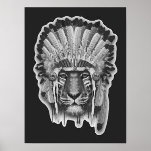 Native American Tiger Chief Poster